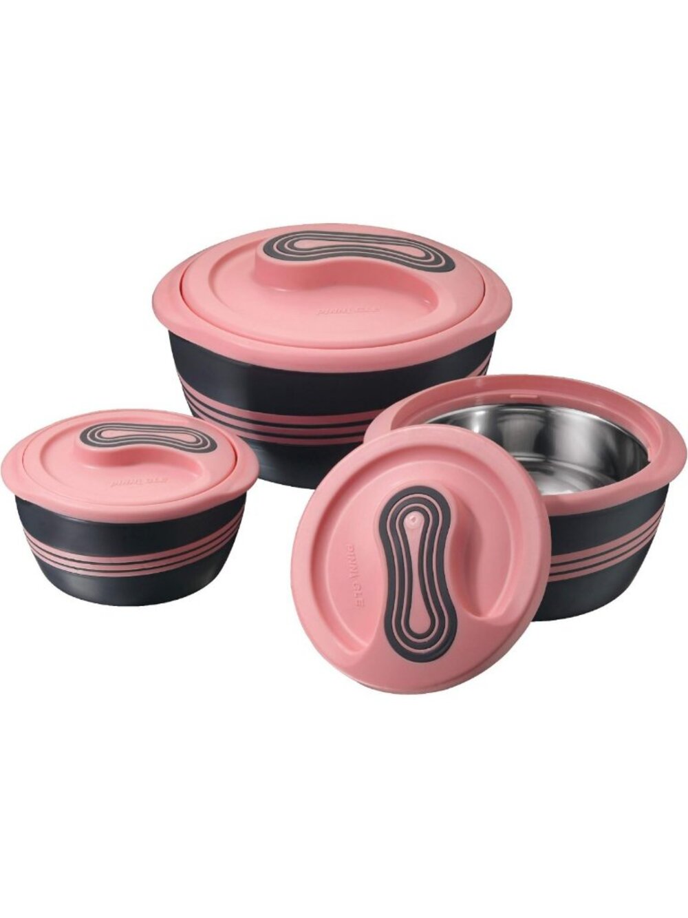 Insulated Casserole Dish Set with Lid - 3pc Thermal Food Warmer & Cooler - Pink